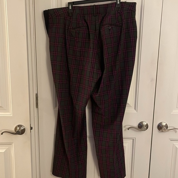 Lane‎ Bryant Women’s Slacks  20R plaid gray & purple Zipper expanded waistband . - Picture 7 of 13